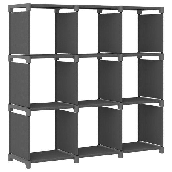 vidaXL Display Shelf Grey Polyester fabric and steel Medium
