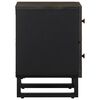 vidaXL Bedside Cabinet Black Solid Mango Wood, Engineered Wood, Metal