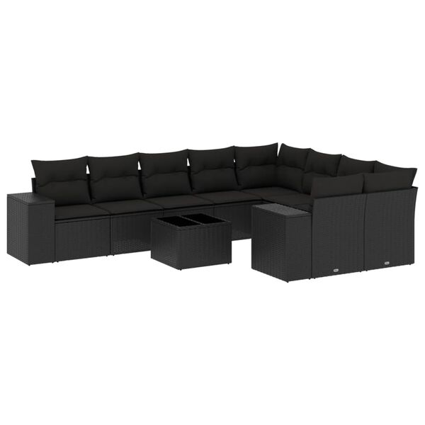 vidaXL Garden Sofa Set Black