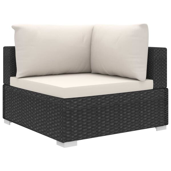 vidaXL Garden Lounge Set Black, Cream