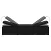 vidaXL Sun Lounger Black Poly Rattan, Powder-Coated Steel, Polyester Large
