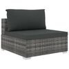 vidaXL Garden Lounge Set Grey PE Rattan 4 Piece Set Modular