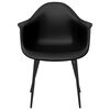 vidaXL Dining Chair Set of 2 Black Polypropylene Standard Durable