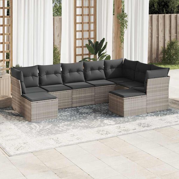 vidaXL Garden Sofa Set Light Grey, Dark Grey