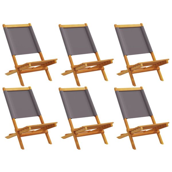 vidaXL Garden Chair Set of 6 Anthracite