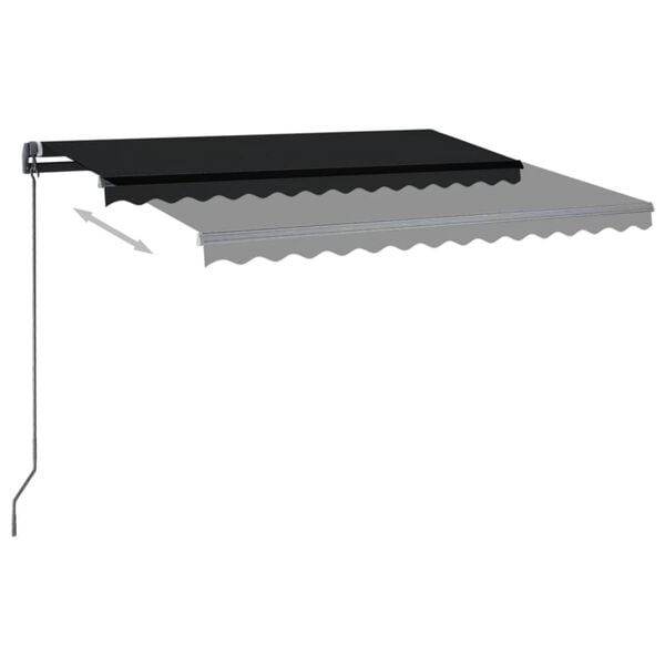 vidaXL Manual Retractable Awning with Posts 9.8'x8.2' Anthracite