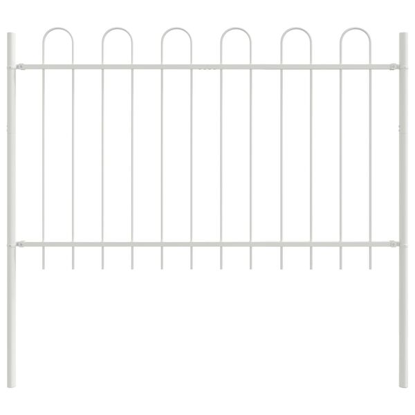 vidaXL Garden Fence White 66.9" x 39.4" Powder-coated steel