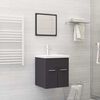vidaXL Bathroom Furniture Set Grey, White Engineered wood, Ceramic Small