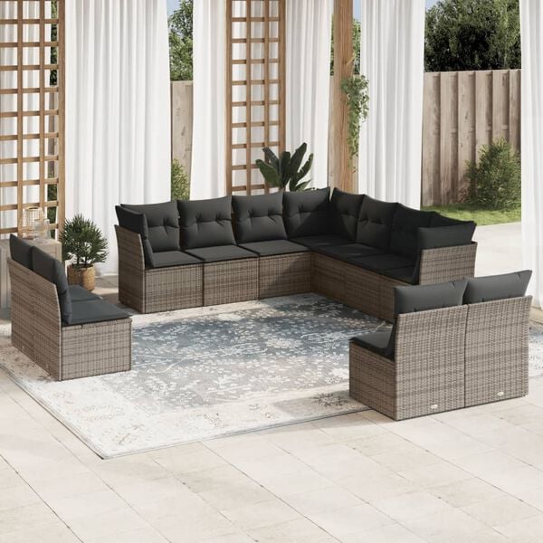 vidaXL Garden Sofa Set Gray, Dark Gray