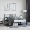 vidaXL Bed Frame Black Powder-Coated Steel Small Double Bed Frame