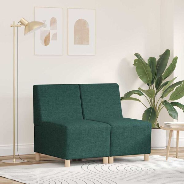 vidaXL Modular Sofa Unit Armless 2 pcs Dark Green