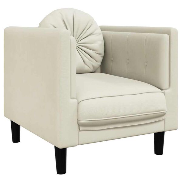 vidaXL Sofa Chair with Cushion Cream Velvet