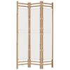 vidaXL Folding 3-Panel Room Divider 47.2" Bamboo and Canvas