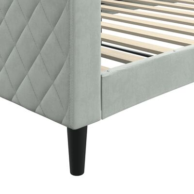 vidaXL Day Bed Light Gray 39.4"x74.8" Twin Velvet