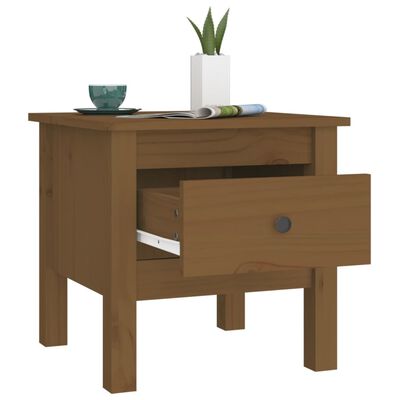 vidaXL Side Tables 2 pcs Honey Brown 15.7"x15.7"x15.4" Solid Wood Pine