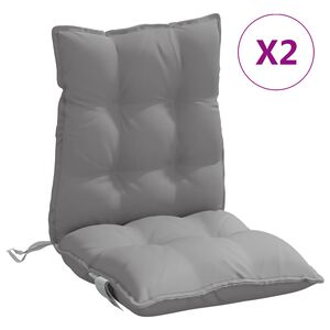 vidaXL Lowback Chair Cushion Set of 2 Grey Oxford fabric (100% polyester)