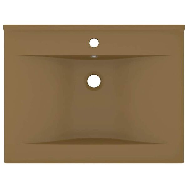 vidaXL Luxury Basin with Faucet Hole Matt Cream 23.6x18.1" Ceramic