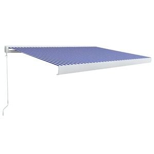 vidaXL Retractable Awning Blue and White