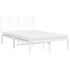 vidaXL Bed Frame White Powder-Coated Steel Double Bed Frame