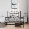 vidaXL Bed Frame Black Powder-coated steel Twin Bed Frame Rectangular
