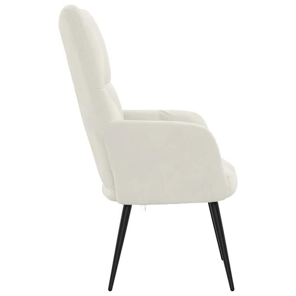 vidaXL Relaxing Chair Cream White 100% Polyester Velvet, Foam, Steel