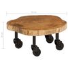 vidaXL Coffee Table Brown Solid acacia wood, steel, plastic 23.6 in