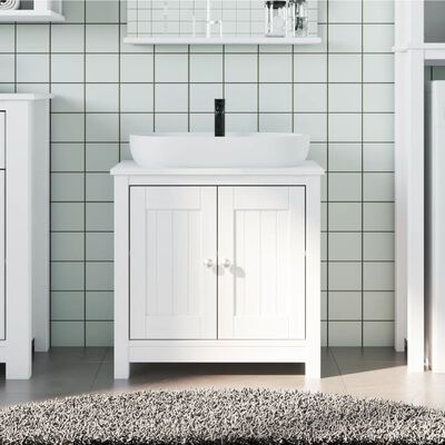 vidaXL Bathroom Sink Cabinet BERG White 23.6"x13.4"x23.2" Solid Wood Pine