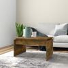 vidaXL Coffee Table Smoked Oak Engineered Wood Medium Durable