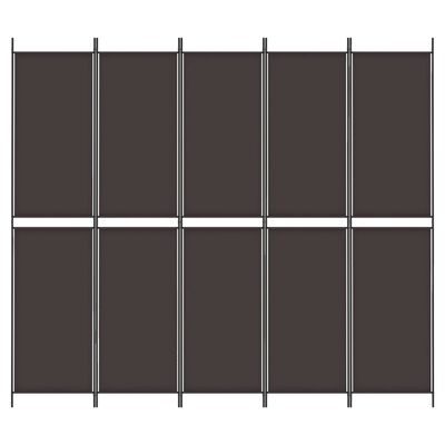 vidaXL 6-Panel Room Divider Brown 118.1"x86.6" Fabric