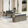 vidaXL Garden Sofa Set Set of 6 Grey PE rattan Modular size