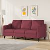 vidaXL 3-seater Sofa Wine red Fabric (100% polyester), metal, textilene