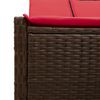 vidaXL Patio Double Sun Lounger Brown, Red