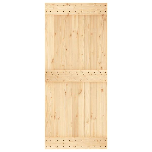 vidaXL Sliding Door with Hardware Set 35.4"x82.7" Solid Wood Pine