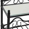vidaXL Bedside Table Set of 2 Black Steel and tempered glass