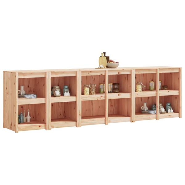 vidaXL Outdoor Kitchen Cabinet Set of 4 Natural Wood Solid Pine Wood