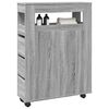 vidaXL Narrow Bathroom Cabinet Grey Sonoma Engineered wood
