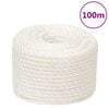 vidaXL Work Rope White 0.47 " 328.1 ' Polypropylene