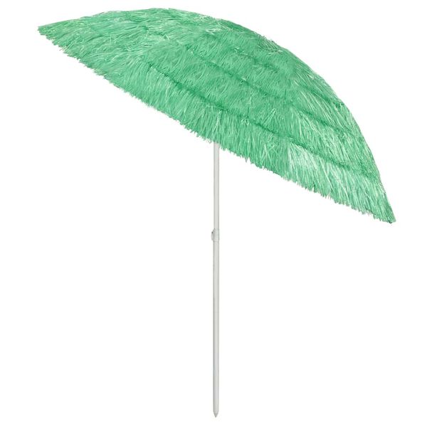 vidaXL Hawaii Beach Parasol Green Polyester Medium Tiltable Parasol