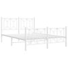 vidaXL Bed Frame White Steel 55.1 x 78.7 in Bed Frame Rectangular