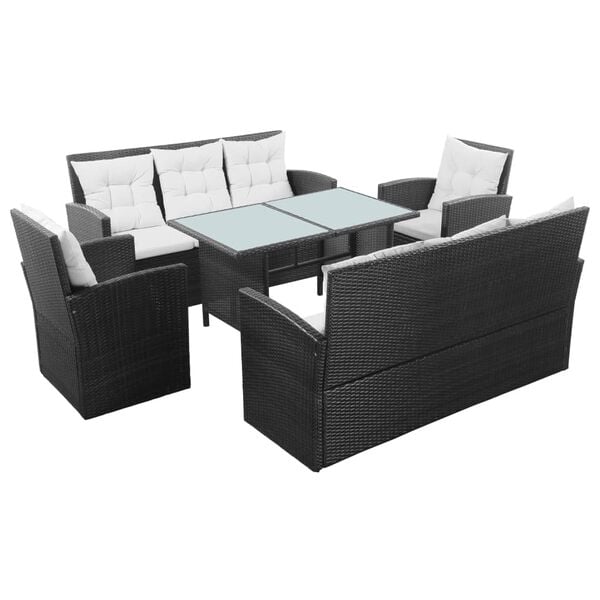vidaXL Sofa Set Black and cream white