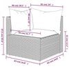 vidaXL Patio Corner Sofa Gray PE rattan, powder-coated steel, polyester