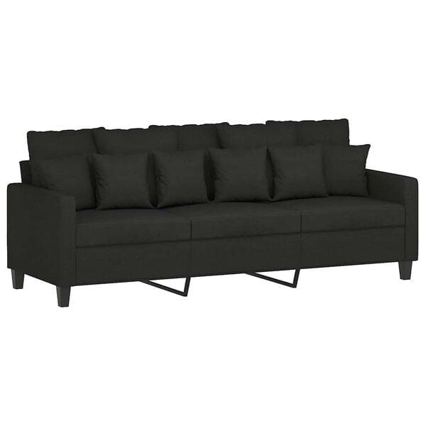 vidaXL 3-seater Sofa Black 100% polyester fabric, metal, textilene