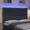 vidaXL Headboard with LED Strip Lights Adjustable Gray 28.3" Velvet