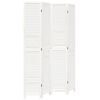 vidaXL Room Divider 4 Panels White Solid Wood Paulownia