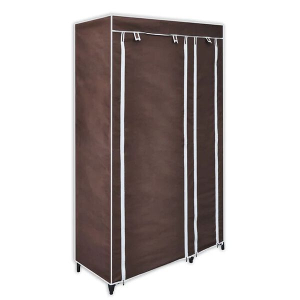 vidaXL Folding Wardrobe Brown Polypropylene fabric, Steel tubes Medium