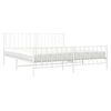 vidaXL Bed Frame White Steel Full Bed Frame Rectangular Modern
