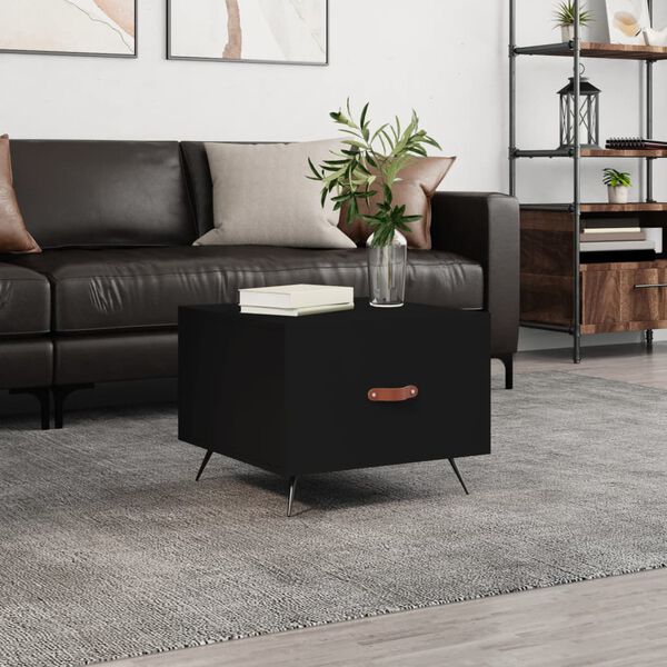 vidaXL Coffee Table Black Engineered wood Durable Coffee Table Square