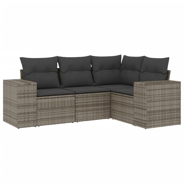 vidaXL Garden Sofa Set Grey PE rattan Large Modular Garden Sofa Set