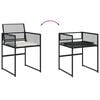 vidaXL Garden Dining Set Black PE rattan Large Removable Covers