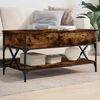 vidaXL Coffee Table Smoked Oak Engineered Wood and Metal